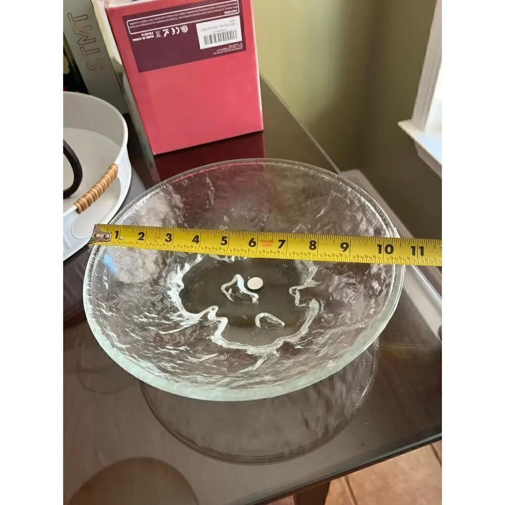 PartyLite Charger Glass Ice Glacier Bowl Candle Holder - Picture 3 of 3